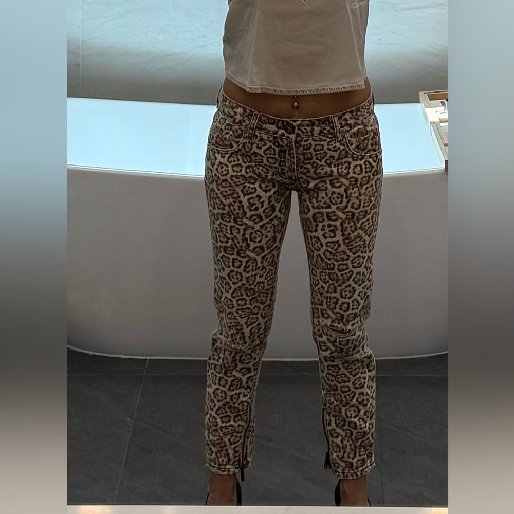 One Teaspoon Freebirds Leopard Print Jeans, Distressed 26 New Skinny Pants